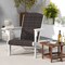 Rattan Adirondack Chair Padded Seat Ergonomic Backrest Cup Holder